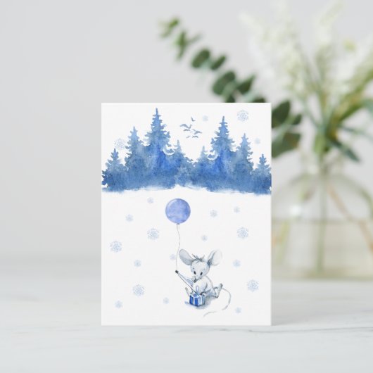 Card (10,8 x 14,2 cm) - Birthday Mouse Briefkaart (Staand voorkant)