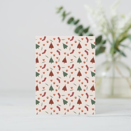 Card (10,8 x 14,2 cm) - Christmas Pattern Briefkaart (Staand voorkant)