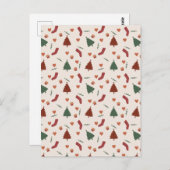 Card (10,8 x 14,2 cm) - Christmas Pattern Briefkaart (Voorkant / Achterkant)