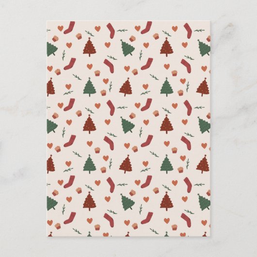 Card (10,8 x 14,2 cm) - Christmas Pattern Briefkaart (Voorkant)