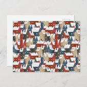 Card (10,8 x 14,2 cm) - Christmas Pattern Briefkaart (Voorkant / Achterkant)