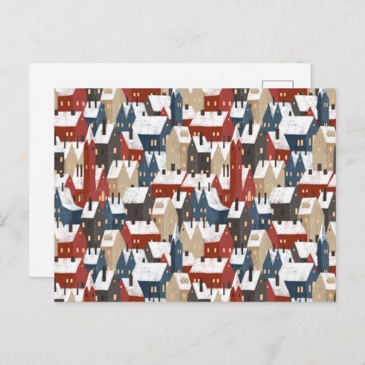 Card (10,8 x 14,2 cm) - Christmas Pattern Briefkaart (Voorkant / Achterkant)