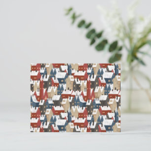 Card (10,8 x 14,2 cm) - Christmas Pattern Briefkaart