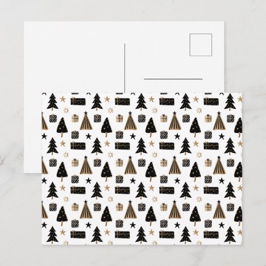 Card (10,8 x 14,2 cm) - Christmas Pattern Briefkaart (Voorkant / Achterkant)