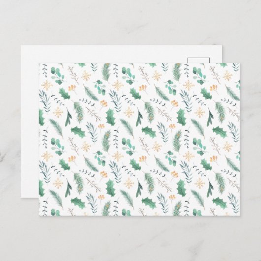 Card (10,8 x 14,2 cm) - Christmas Pattern Briefkaart (Voorkant / Achterkant)