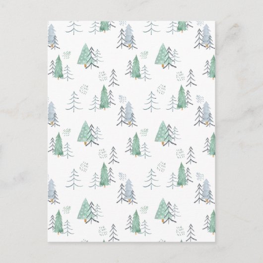 Card (10,8 x 14,2 cm) - Christmas Trees Pattern Briefkaart (Voorkant)