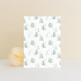 Card (10,8 x 14,2 cm) - Christmas Trees Pattern Briefkaart