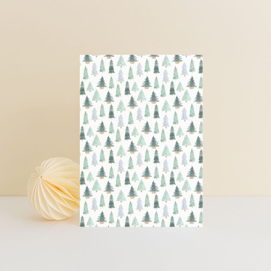 Card (10,8 x 14,2 cm) - Christmas Trees Pattern Briefkaart