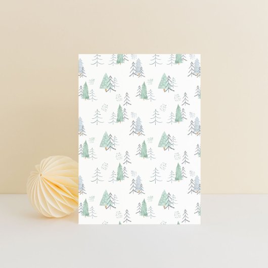 Card (10,8 x 14,2 cm) - Christmas Trees Pattern Briefkaart