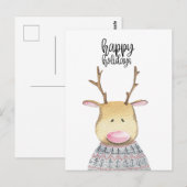 Card (10,8 x 14,2 cm) - Deer Briefkaart (Voorkant / Achterkant)