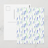 Card (10,8 x 14,2 cm) - Lavender Pattern Briefkaart (Voorkant / Achterkant)