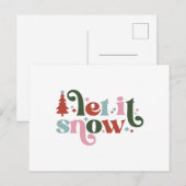 Card (10,8 x 14,2 cm) - Let It Snow Briefkaart (Voorkant / Achterkant)
