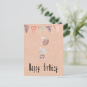 Card (10,8 x 14,2 cm) - Little Mouse With Balloons Briefkaart (Staand voorkant)