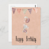 Card (10,8 x 14,2 cm) - Little Mouse With Balloons Briefkaart (Voorkant / Achterkant)