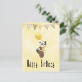 Card (10,8 x 14,2 cm) - Little Panda With Balloon Briefkaart (Staand voorkant)