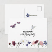 Card (10,8 x 14,2 cm) - Rain And Flowers Briefkaart (Voorkant / Achterkant)