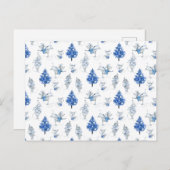 Card (10,8 x 14,2 cm) - Snow Mice Pattern Briefkaart (Voorkant / Achterkant)