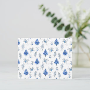 Card (10,8 x 14,2 cm) - Snow Mice Pattern Briefkaart