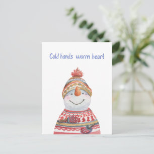 Card (10,8 x 14,2 cm) - Snowman In A Sweater Briefkaart