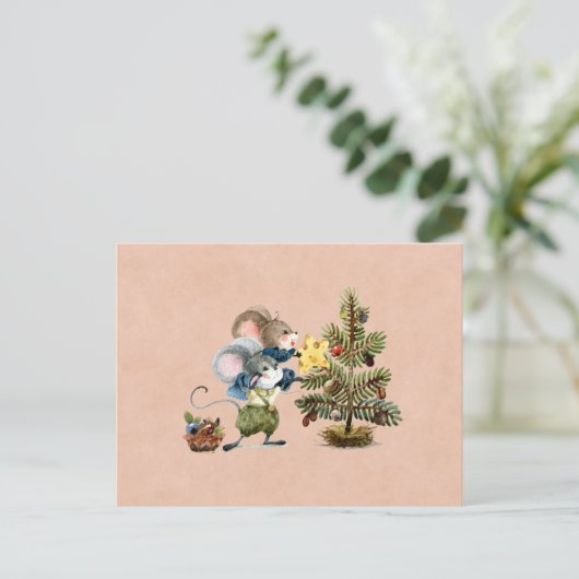 Card (10,8 x 14,2 cm) - Two Little Mice Briefkaart (Staand voorkant)