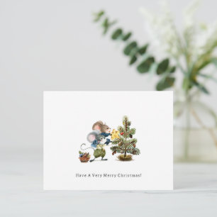 Card (10,8 x 14,2 cm) - Two Little Mice Christmas Briefkaart