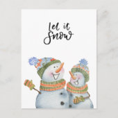 Card (10,8 x 14,2 cm) - Two Snowmen Briefkaart (Voorkant)
