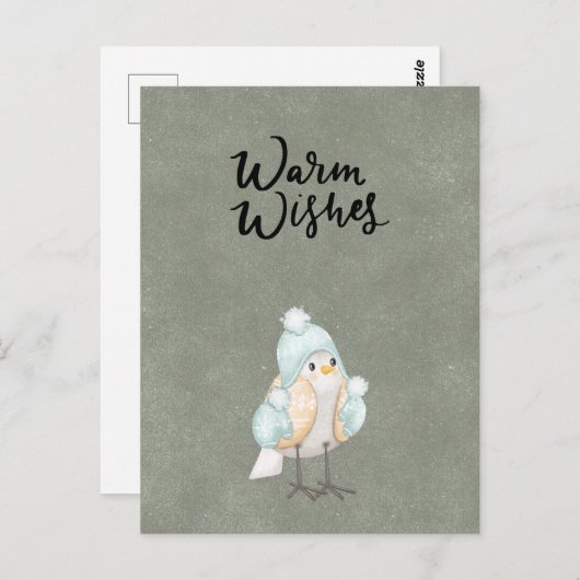 Card (10,8 x 14,2 cm) - Warm Wishes Briefkaart (Voorkant / Achterkant)