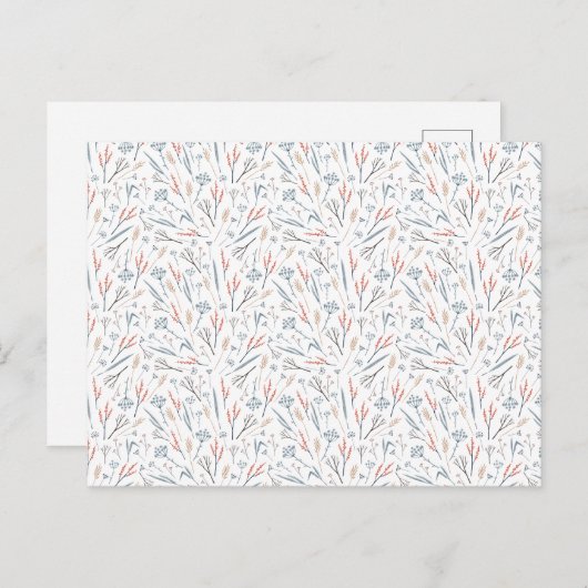 Card (10,8 x 14,2 cm) - Winter Pattern Briefkaart (Voorkant / Achterkant)