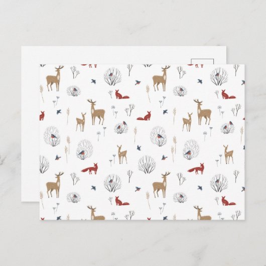 Card (10,8 x 14,2 cm) - Winter Pattern Briefkaart (Voorkant / Achterkant)