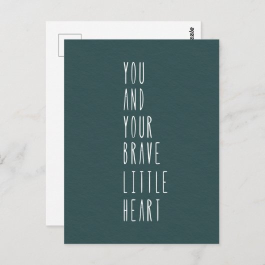 Card (10,8 x 14,2 cm) - Your Brave Little Heart Briefkaart (Voorkant / Achterkant)