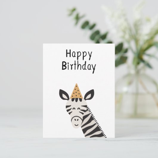 Card (10,8 x 14,2 cm) - Zebra Briefkaart (Staand voorkant)