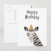 Card (10,8 x 14,2 cm) - Zebra Briefkaart (Voorkant / Achterkant)