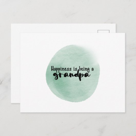 Card 10,8 x 14,2cm - Happiness Is Being A Grandpa Briefkaart (Voorkant / Achterkant)