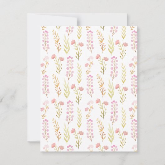Card (10,8 x 14 cm) - Flower Pattern Bedankkaart (Voorkant)