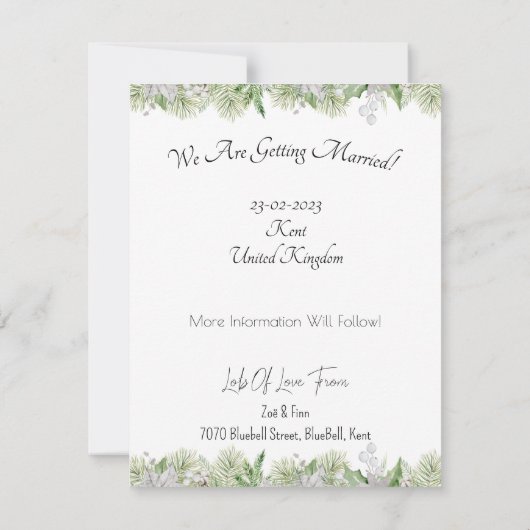 Card (10,8 x 14 cm) - Save The Date (Achterkant)