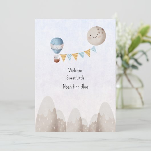 Card (12,7 x 17,8 cm) - Birth Announcement Kaart (Staand voorkant)