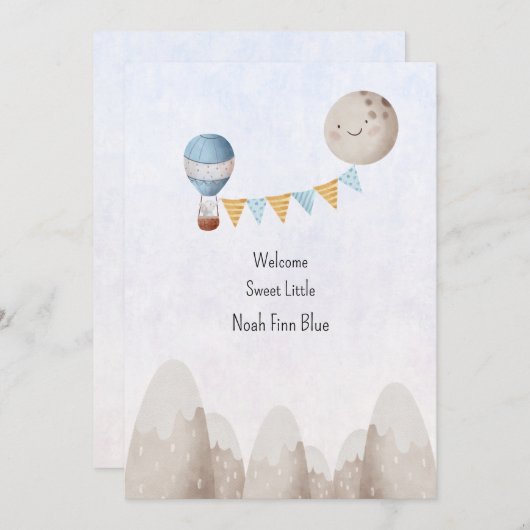 Card (12,7 x 17,8 cm) - Birth Announcement Kaart (Voorkant / Achterkant)