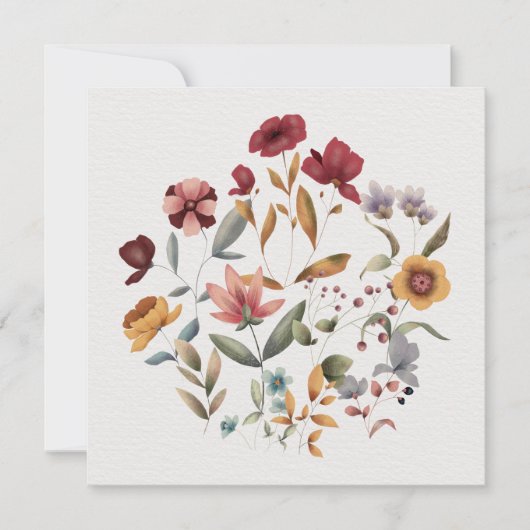 Card (13,3x13,3cm) - Flowers Kaart (Voorkant)