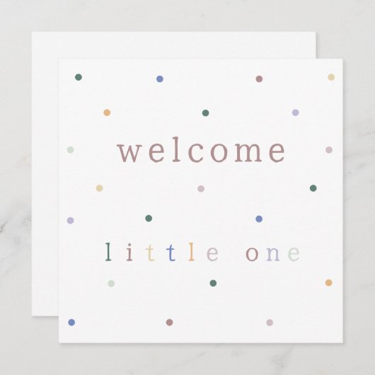 Card (13,3x13,3cm) - Welcome Little One. (Voorkant / Achterkant)