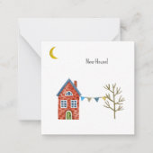 Card (6,3 cm x 6,3 cm) - New House Informatiekaart Notitiekaartje (Voorkant)