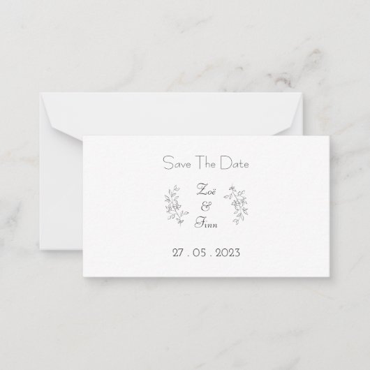 Card (8,9 x 5,1 cm) - Save The Date Notitiekaartje (Voorkant)