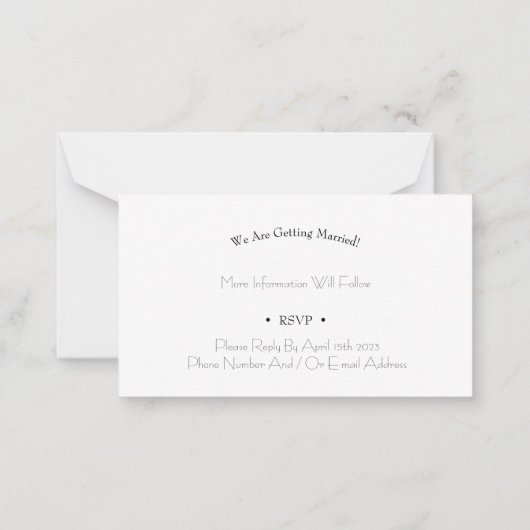 Card (8,9 x 5,1 cm) - Save The Date Notitiekaartje (Achterkant)