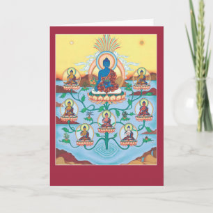 CARD 8 Medicine Buddhas met uitleg en mantra Kaart