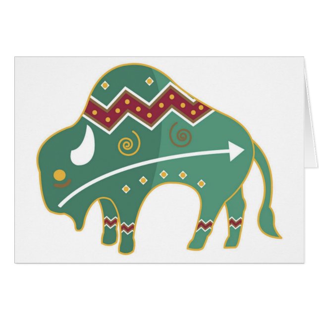 Card Buffalo Afbeelding Native American (Voorkant Horizontaal)