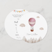 Card (Circle) - Birth Announcement Elephant Kaart (Voorkant / Achterkant)