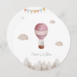 Card (Circle) - Birth Announcement Elephant Kaart