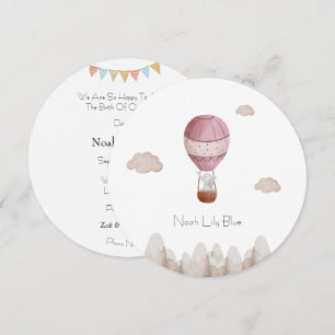 Card (Circle) - Birth Announcement Elephant Kaart