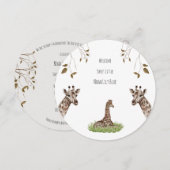 Card (Circle) - Birth Announcement Giraffe Kaart (Voorkant / Achterkant)