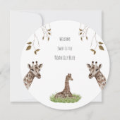 Card (Circle) - Birth Announcement Giraffe Kaart (Voorkant)