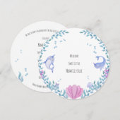 Card (Circle) - Birth Announcement Ocean Kaart (Voorkant / Achterkant)